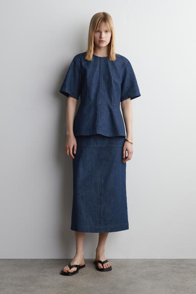 COS デニムペプラムトップ
