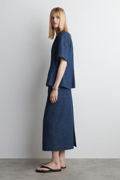 COS デニムペプラムトップ