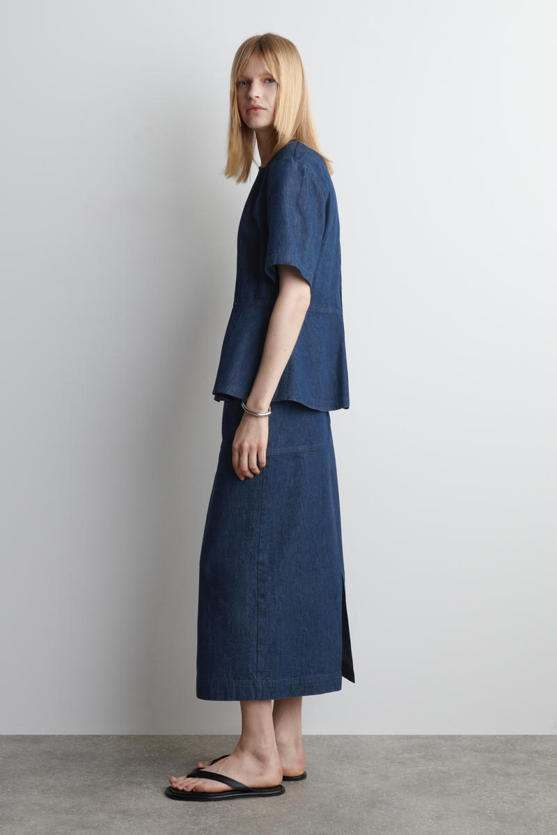 COS デニムペプラムトップ