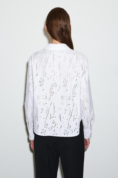 COS クロップドブロドリアングレーズシャツ