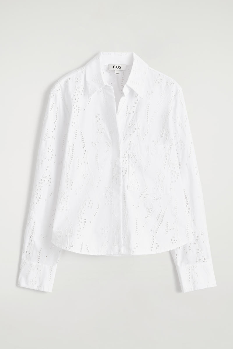 COS クロップドブロドリアングレーズシャツ