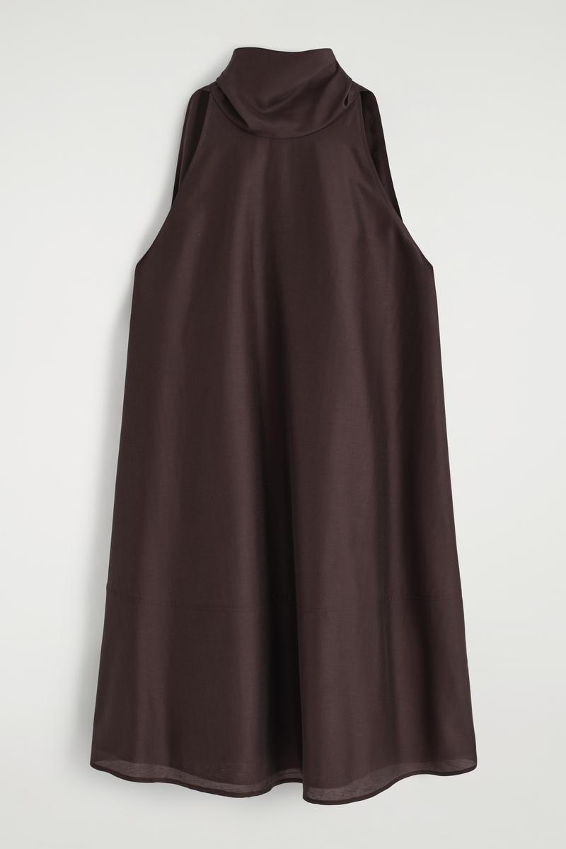 COS フルイド ホルターネック ミニドレス