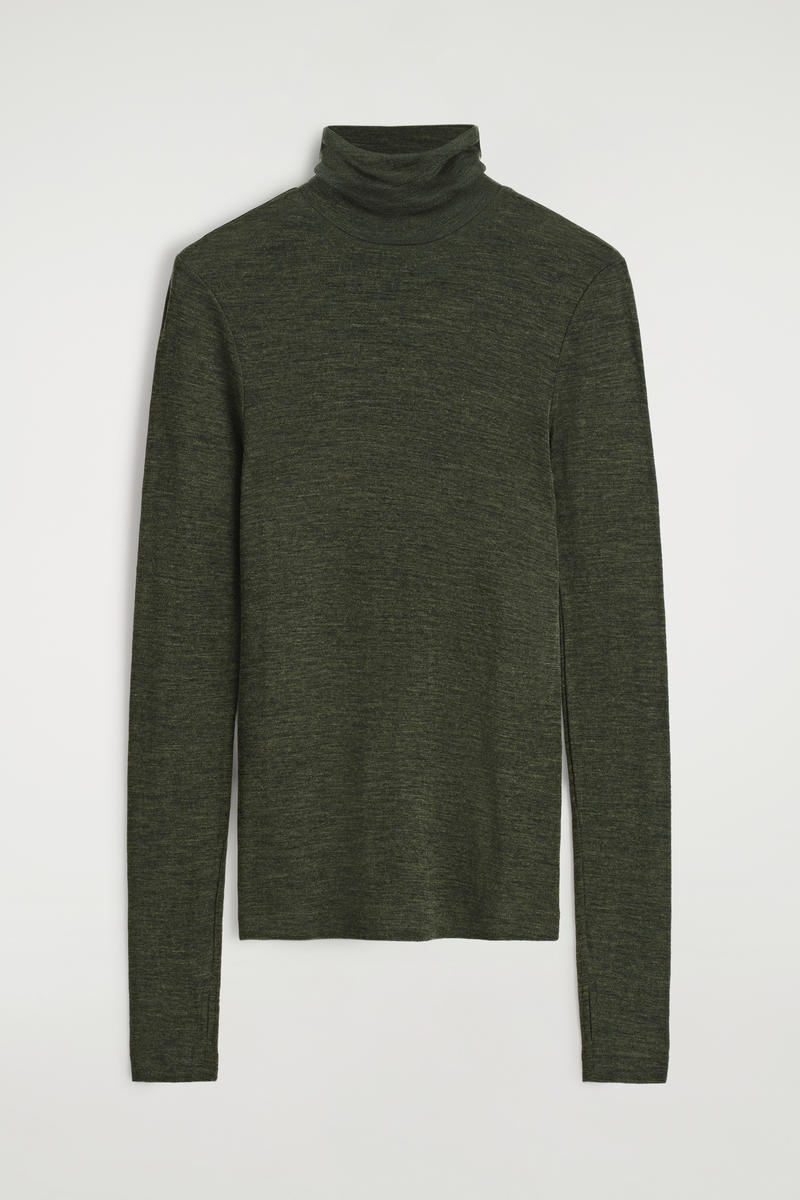 MERINO WOOL HIGH-NECK TOP メリノウールハイネックトップ ダーク