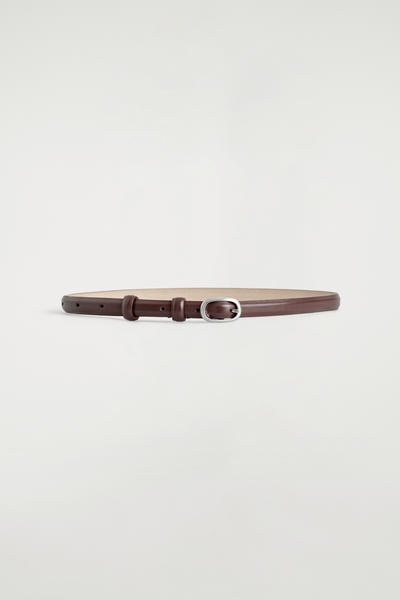 COS オーバルバックル スリムレザーベルト