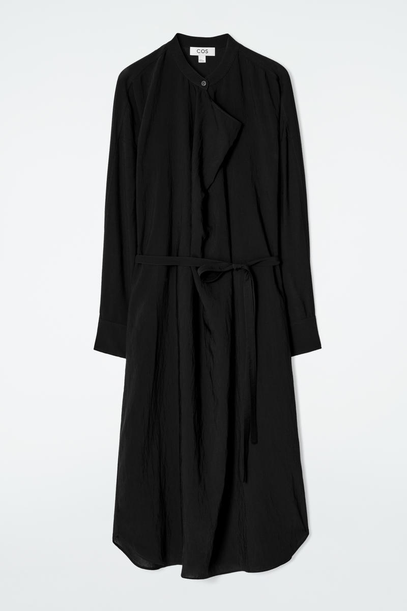 COS ドレープベルト付きミディワンピース