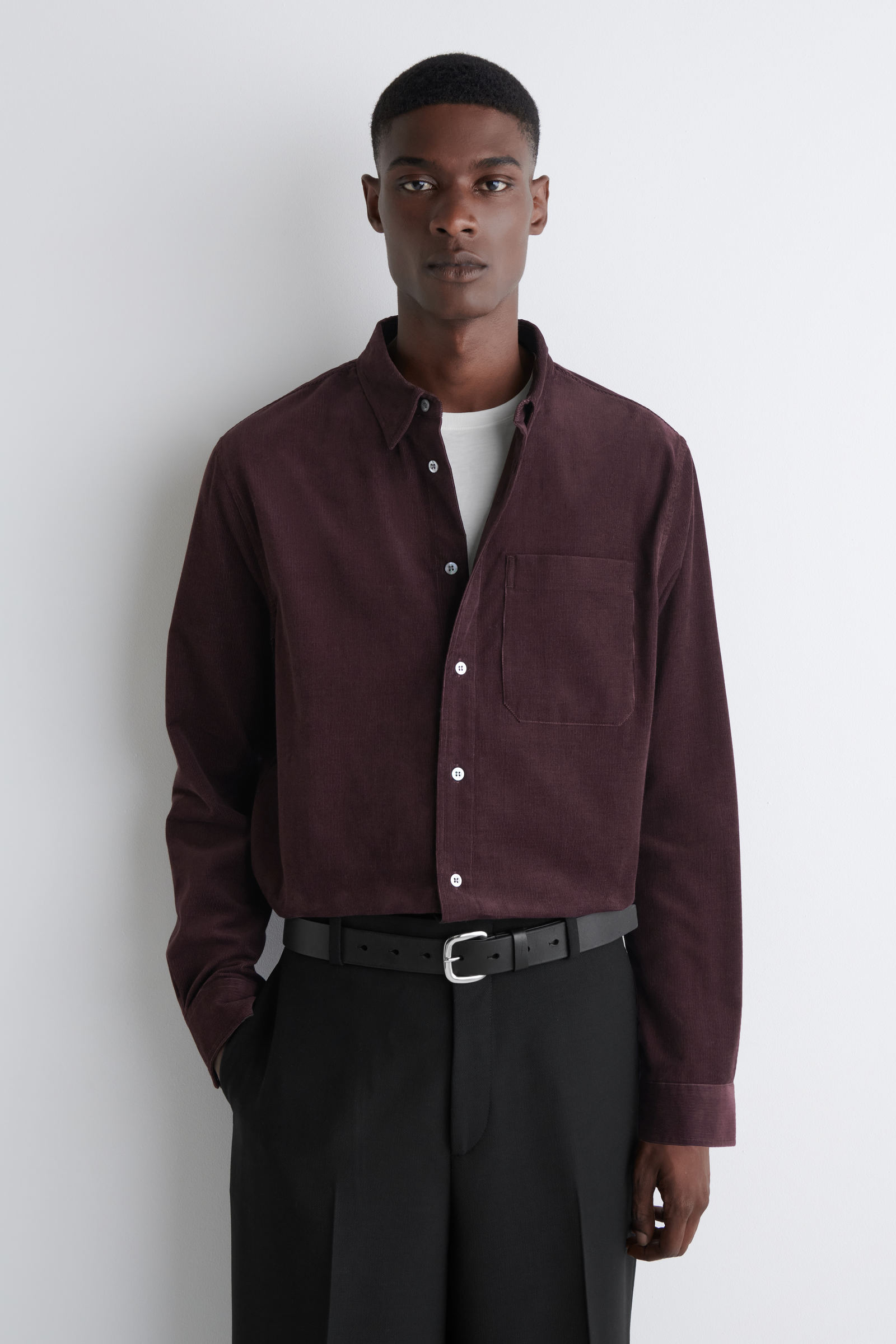 RELAXED CORDUROY SHIRT リラックスコーデュロイシャツ バーガンディー