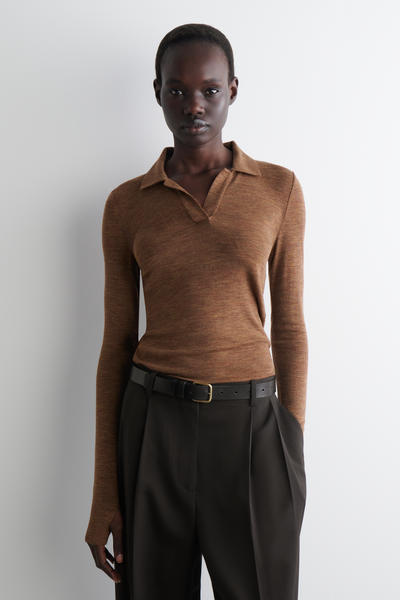 COS メリノウールポロシャツ