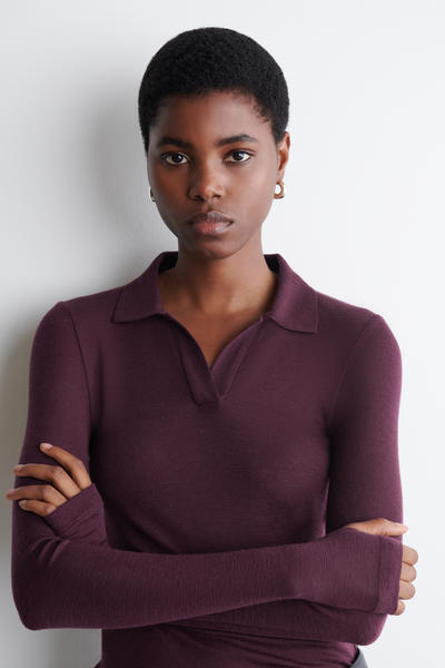 COS メリノウールポロシャツ