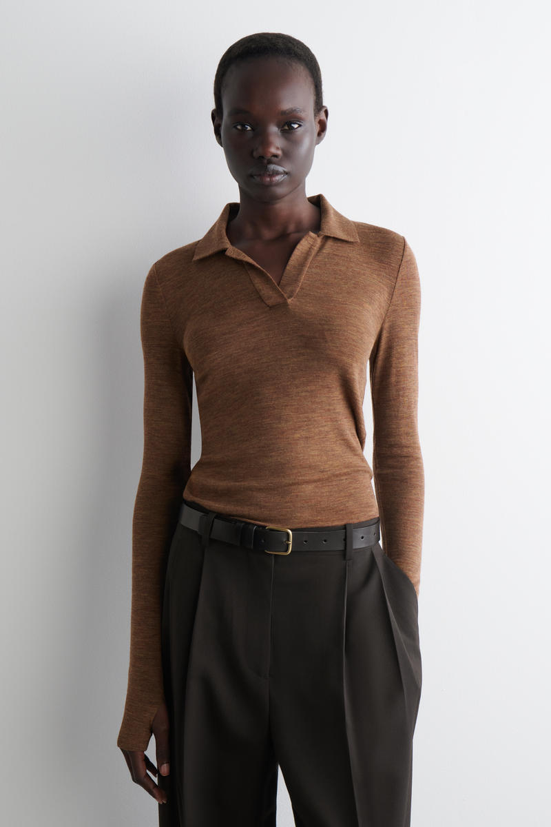 COS メリノウールポロシャツ