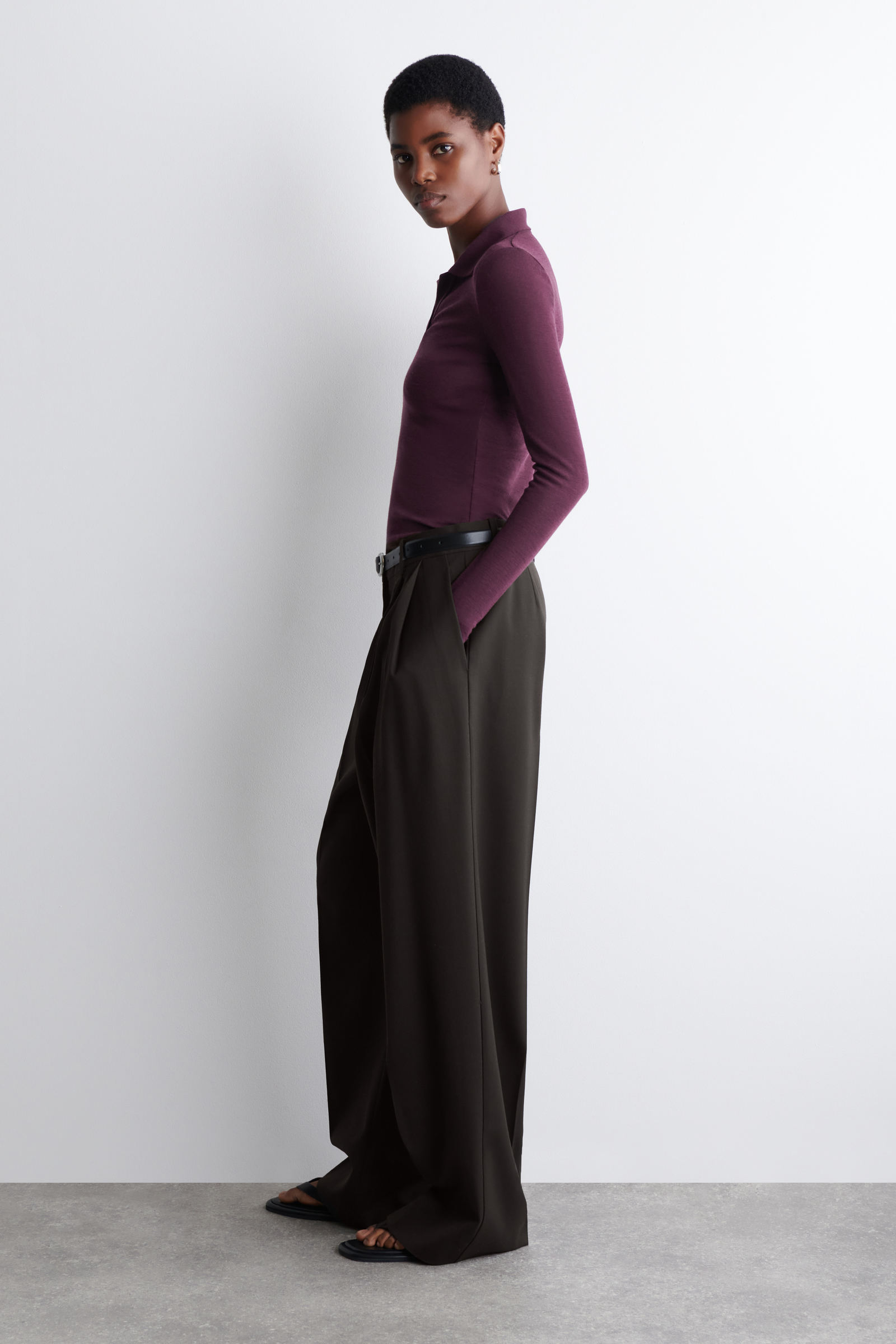 MERINO WOOL POLO SHIRT メリノウールポロシャツ ブルゴーニュ