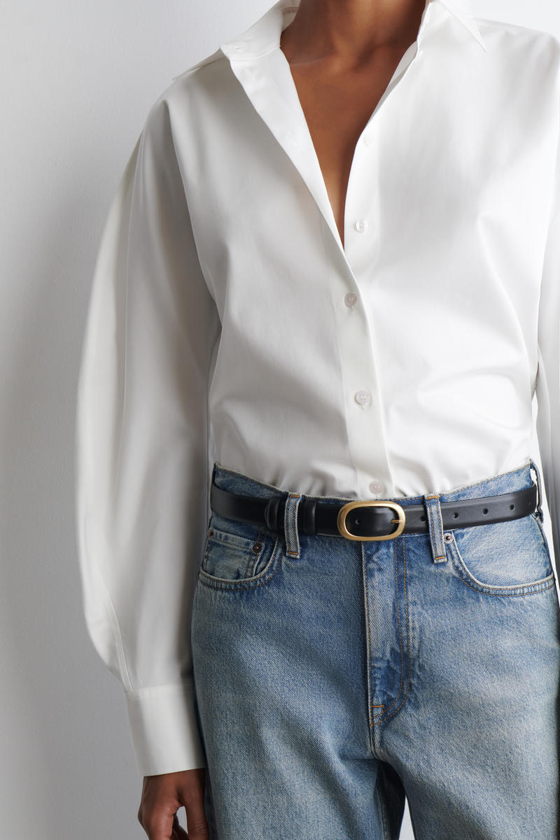 COS ラウンドピマコットンシャツ