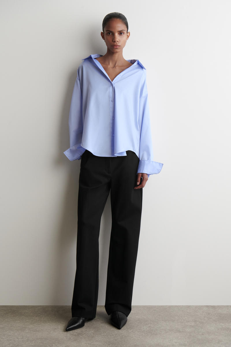 COS オープンカラーコットンシャツ