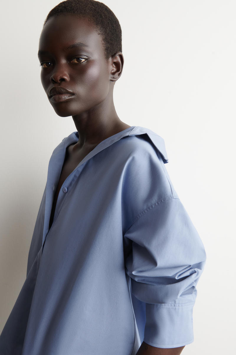 COS オープンカラーコットンシャツ