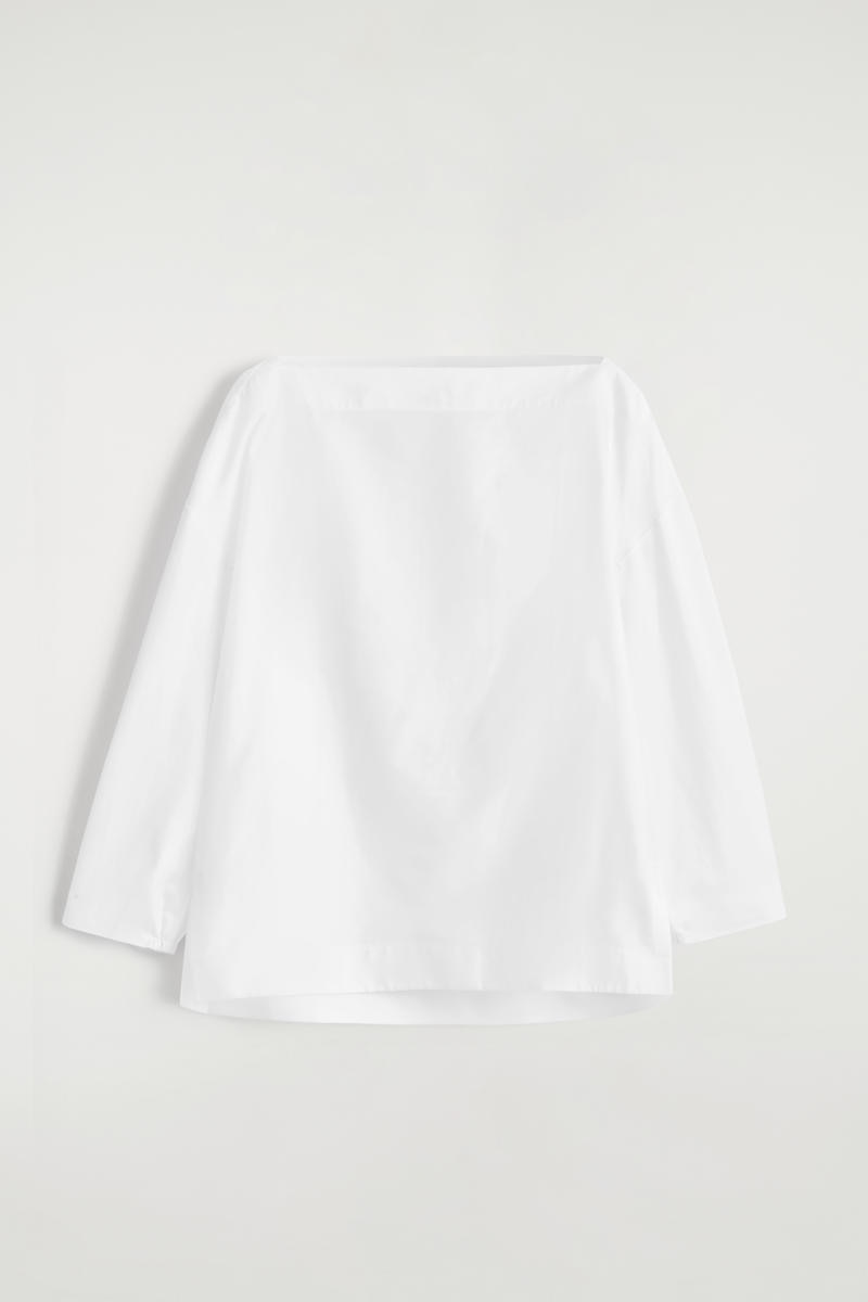 COS ボートネックコットンブラウス