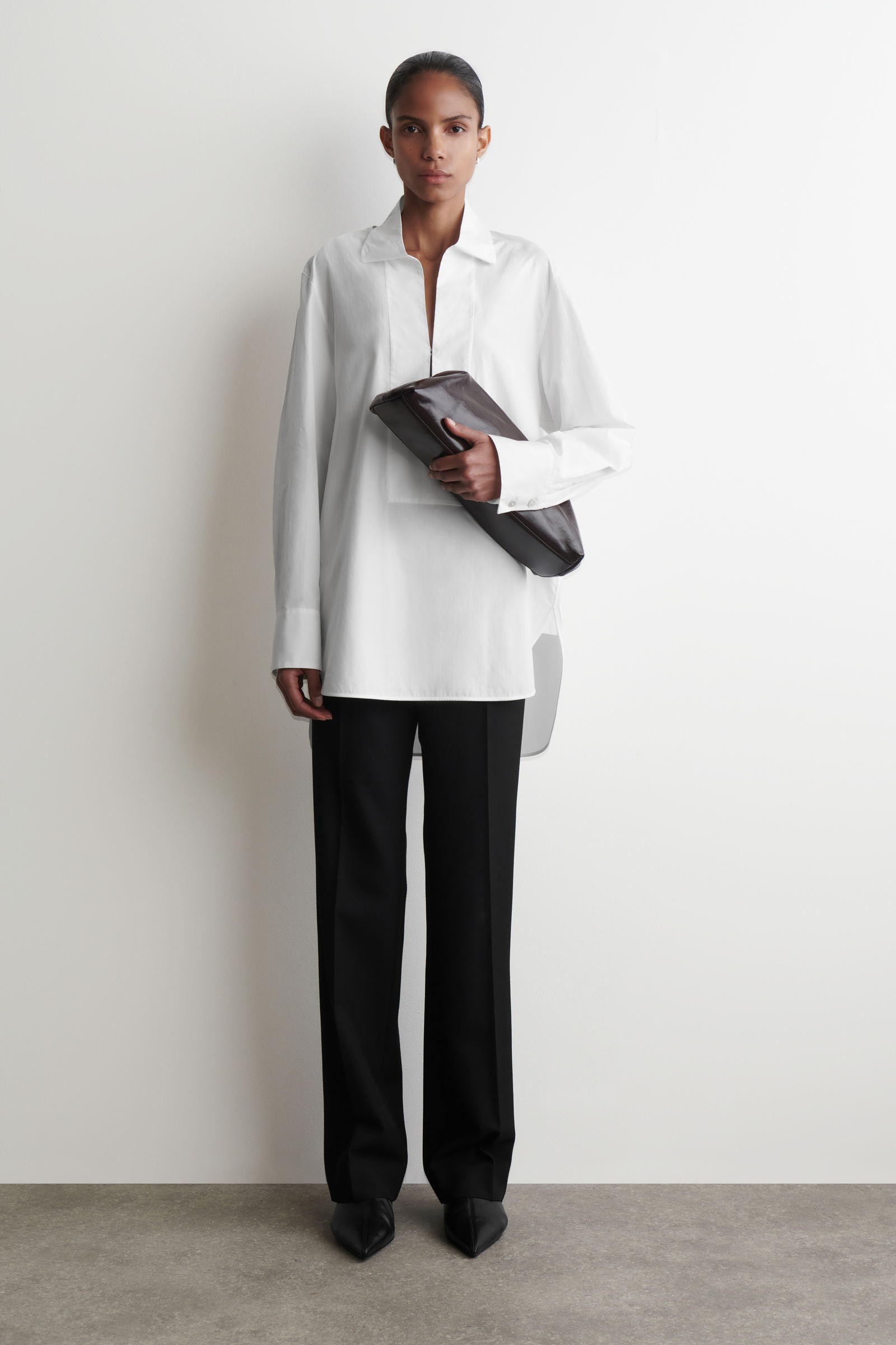 EXAGGERATED COTTON SHIRT オーバーサイズコットンシャツ ホワイト