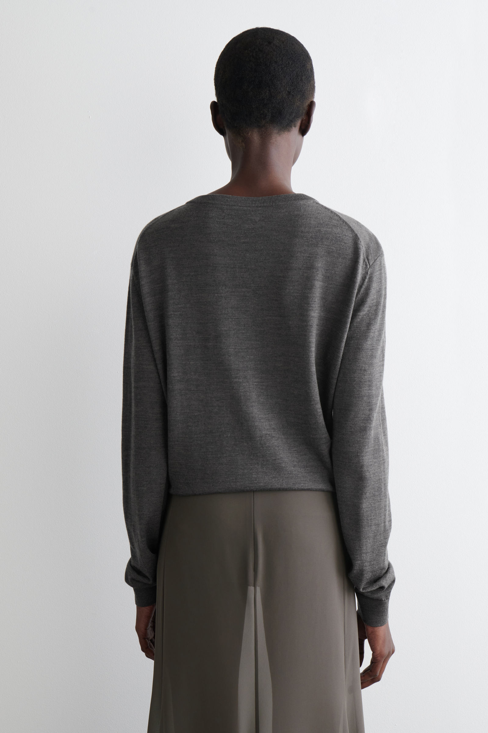 MERINO WOOL CARDIGAN BODY メリノウールカーディガンボディ ストーン