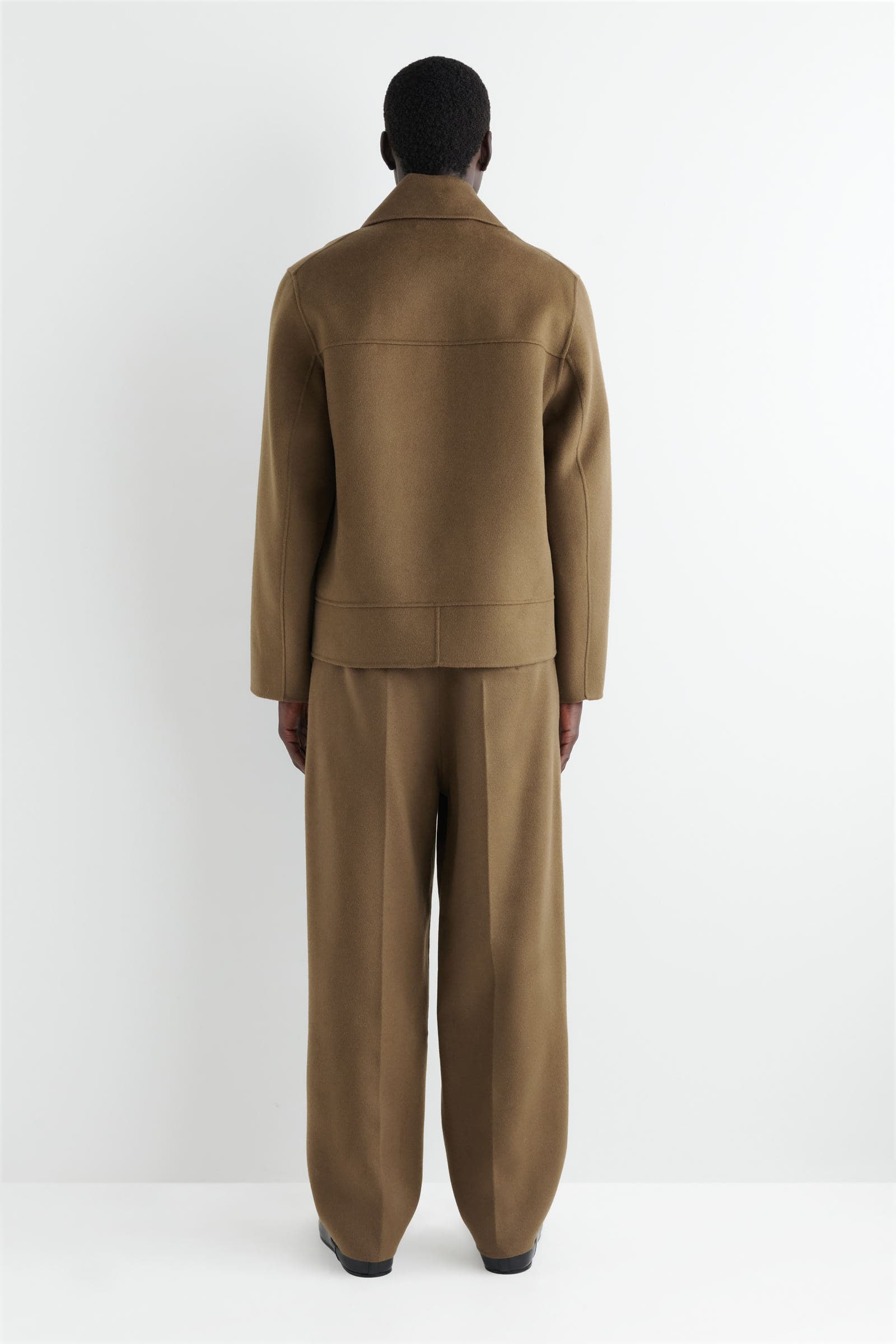 コス　COS ダブルフェイスウールピーコート XSサイズ　ダークベージュ DOUBLE-FACED WOOL PEA COAT ダブルフェイスウールピーコート