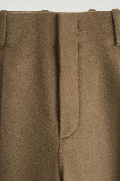 COS ダブルフェイスウールバレルレッグパンツ