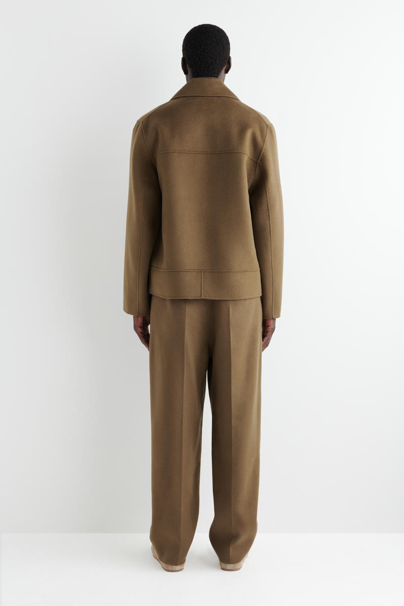 COS ダブルフェイスウールバレルレッグパンツ