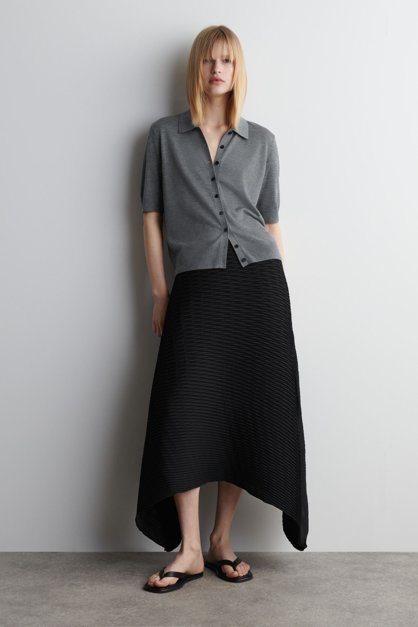 MERINO WOOL-BLEND POLO CARDIGAN メリノウール混ポロカーディガン