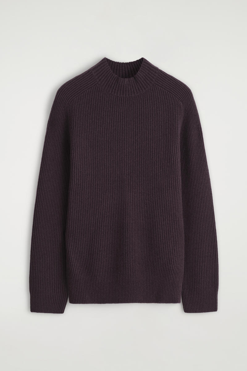 COS リブ編みウールハイネックセーター