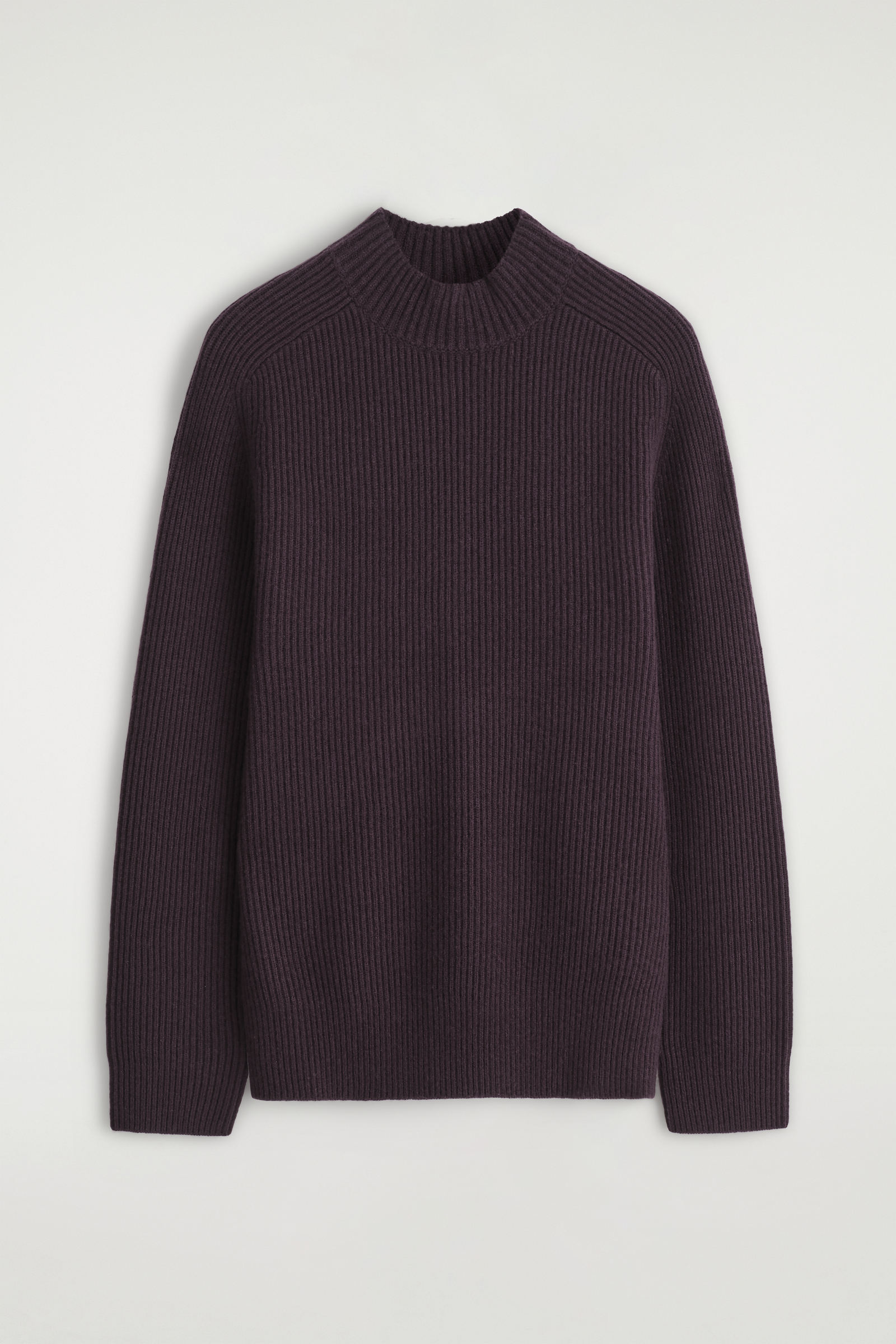 RIBBED WOOL FUNNEL-NECK JUMPER リブ編みウールハイネックセーター