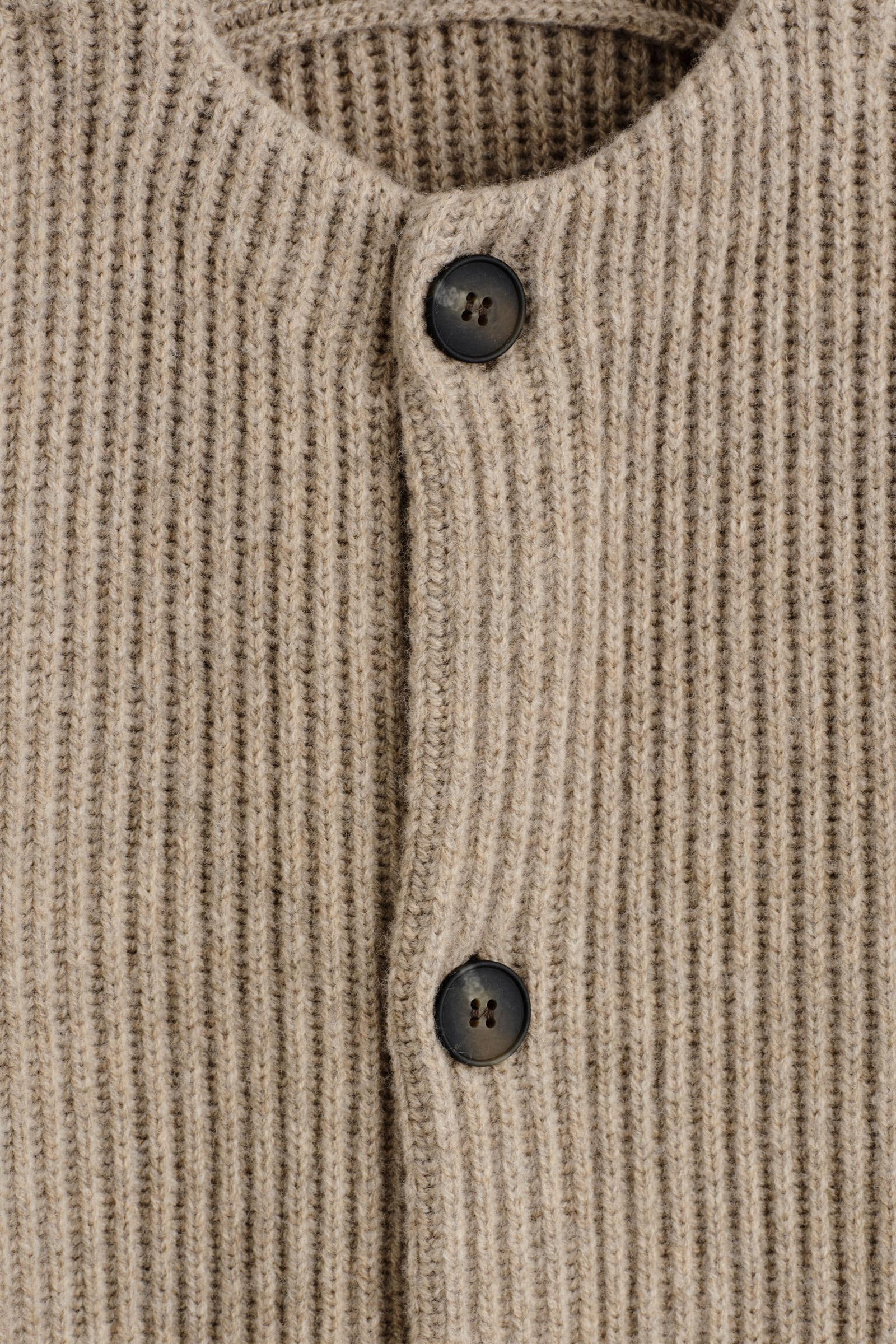 RIBBED WOOL CREW-NECK CARDIGAN リブウールクルーネックカーディガン