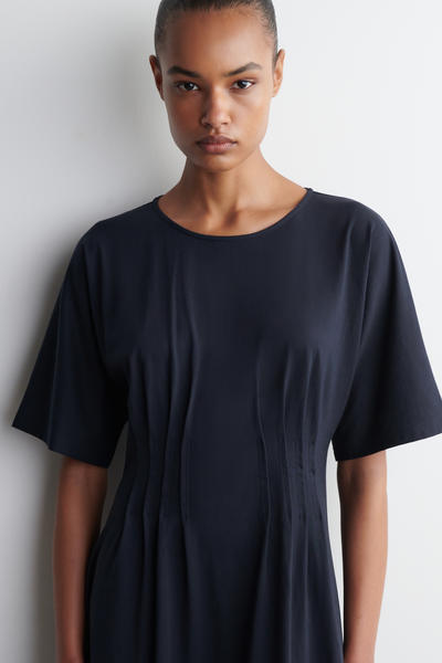 COS ピンタックコットンミニドレス