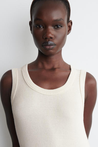 COS コットンシルクタンクドレス