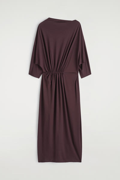 COS ギャザーウエストドレープミディドレス