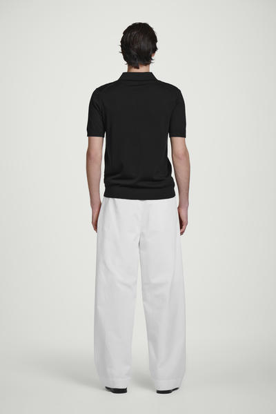 COS スリムニットシルクジップアップポロシャツ