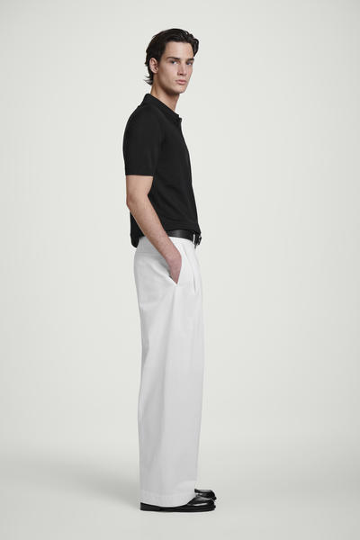 COS スリムニットシルクジップアップポロシャツ