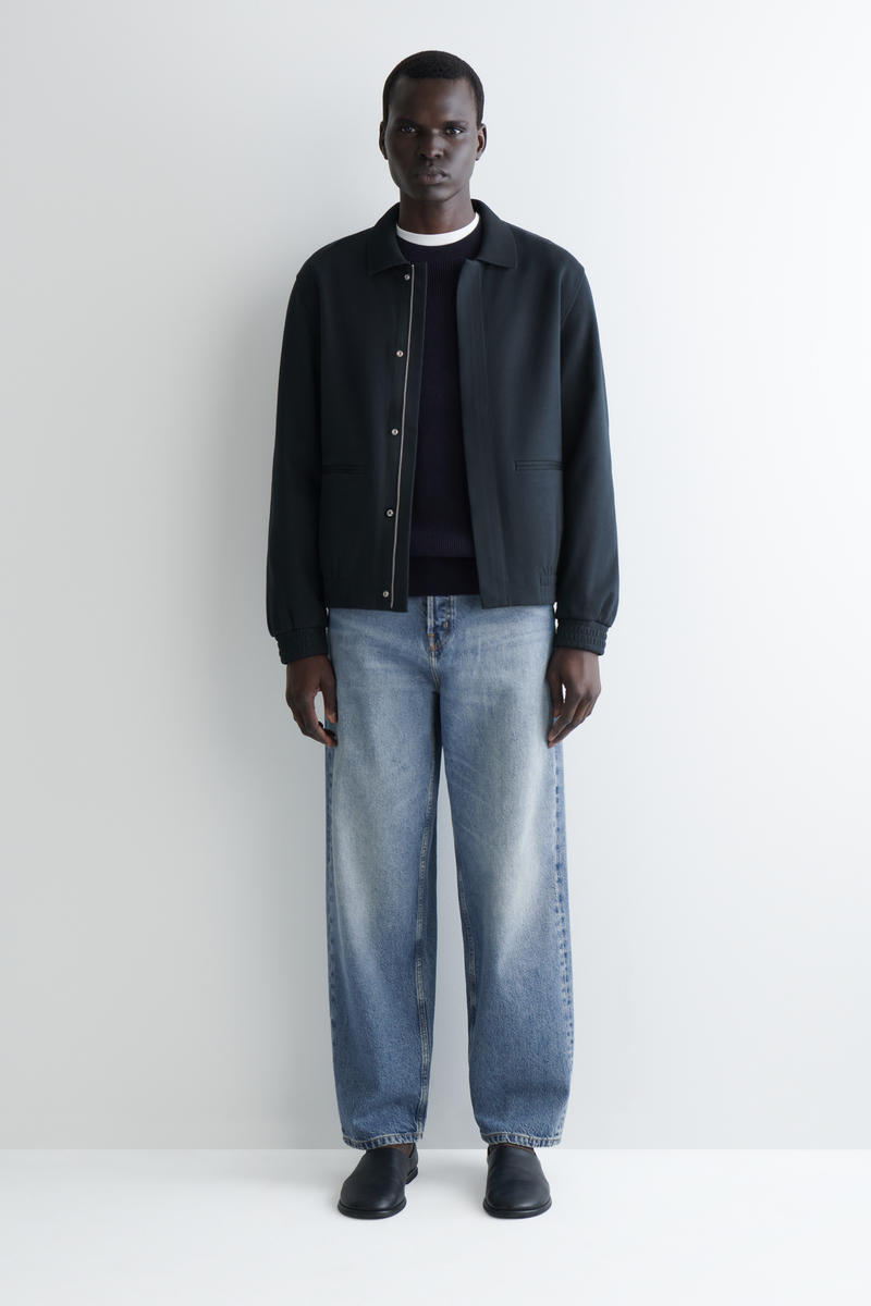 JERSEY HARRINGTON JACKET ジャージーハリントンジャケット ネイビー