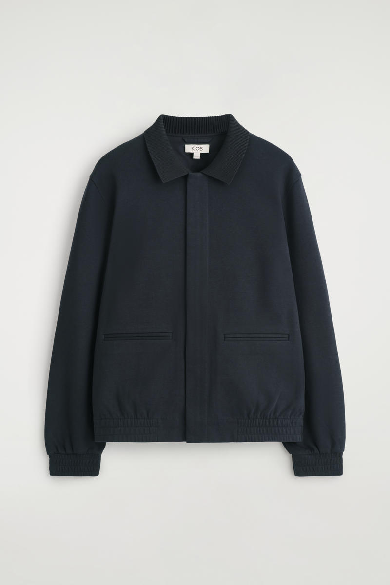 JERSEY HARRINGTON JACKET ジャージーハリントンジャケット ネイビー