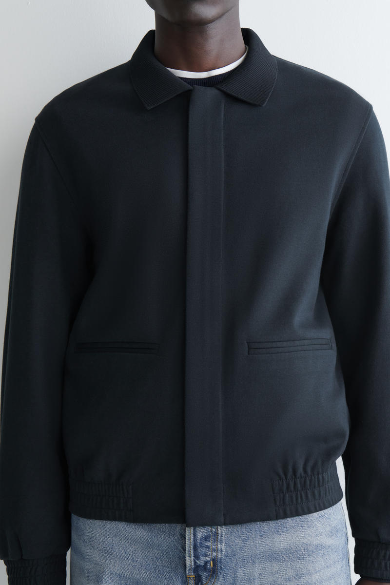 JERSEY HARRINGTON JACKET ジャージーハリントンジャケット ネイビー