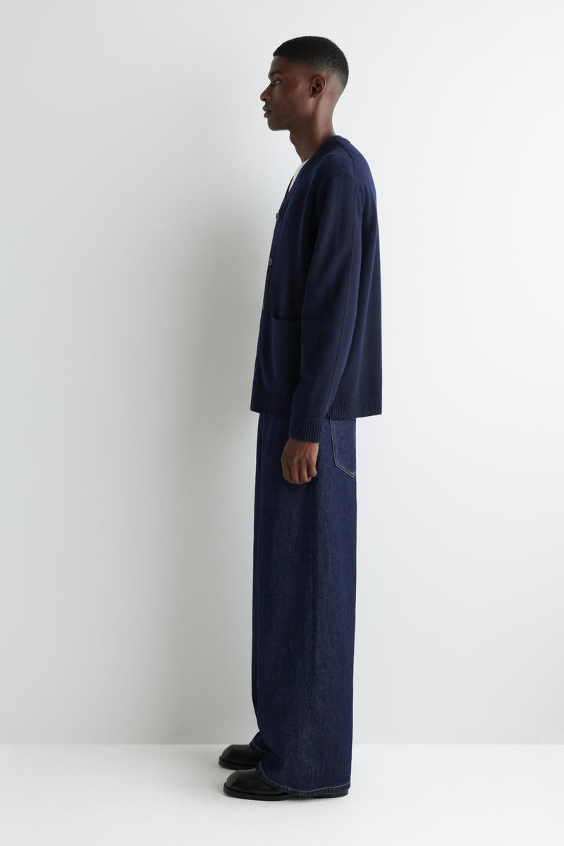 LAYERED MERINO WOOL CARDIGAN レイヤードメリノウールカーディガン 