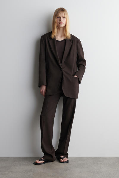 COS シングルブレストリネンブレザー