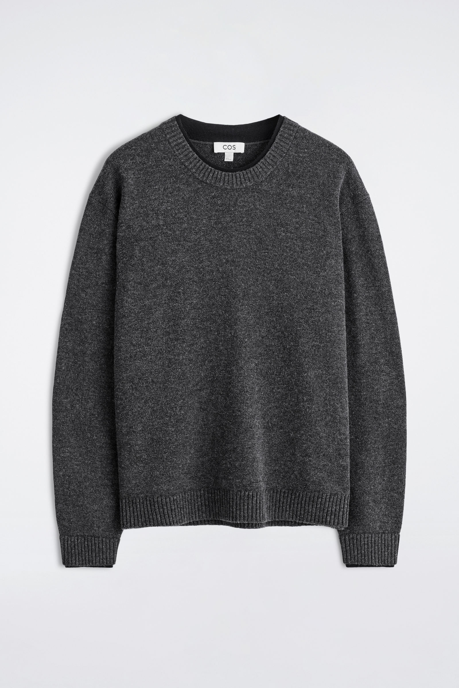 COS レイヤードメリノウールセーター ニット チャコール LAYERED MERINO WOOL JUMPER レイヤードメリノウールセーター