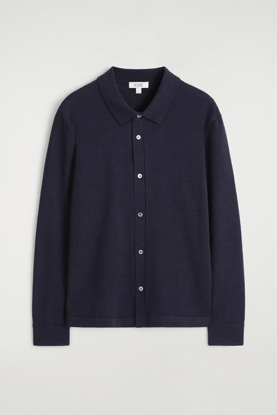 COS レザーシャツ EUR 40 ネイビー　数回使用のみ COS コス leather over shirt レザーシャツ ジャケット - メルカリ