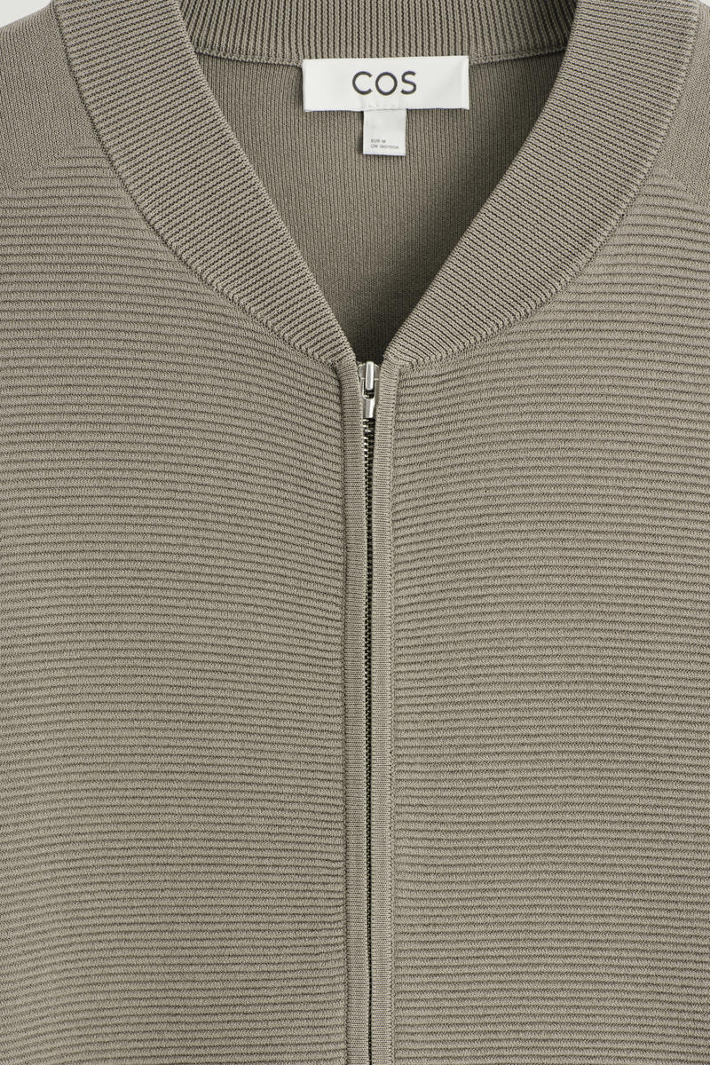 新品　COS ウールボンバージャケット　Mサイズ　グレー KNITTED WOOL BOMBER JACKET - GREY | COS