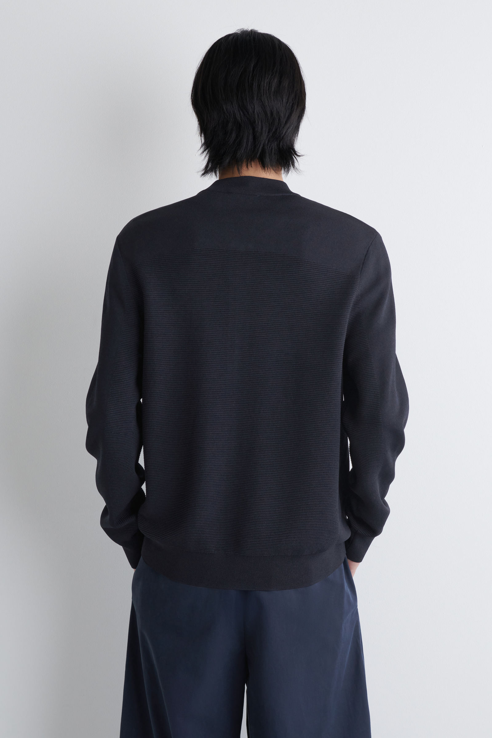 TEXTURED KNITTED BOMBER JACKET テクスチャードニットボンバー