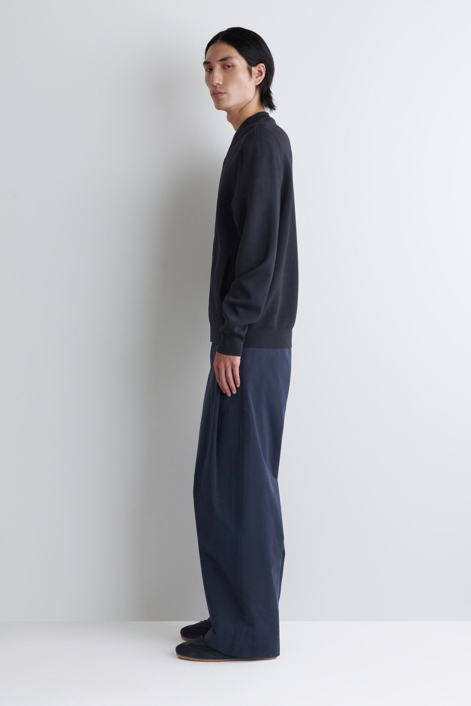 TEXTURED KNITTED BOMBER JACKET テクスチャードニットボンバー