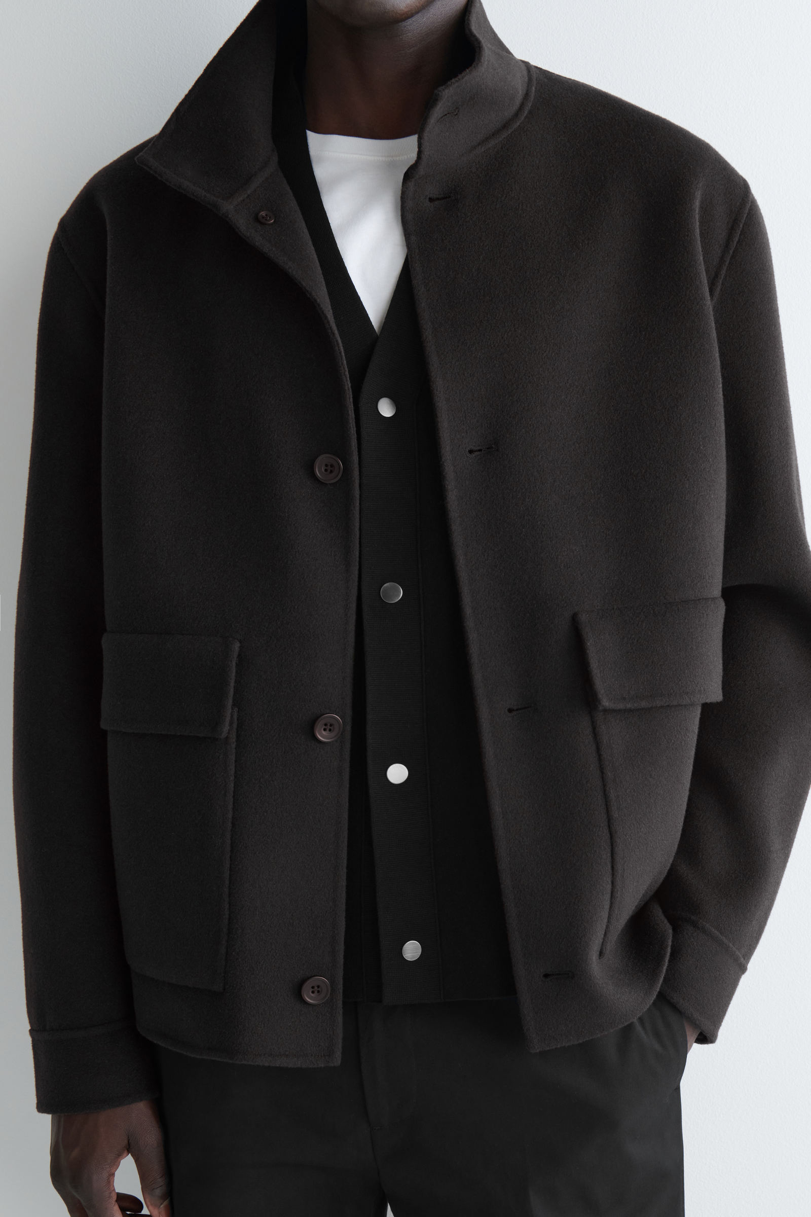 【希少】COS ニットカーディガン　ブラック　XS DOUBLE-FACED KNITTED CARDIGAN ダブルフェイスニット