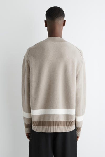 COS ストライプボイルドメリノウールセーター