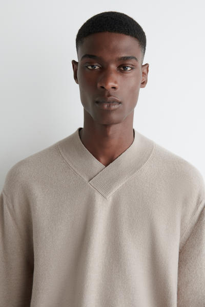 COS ストライプボイルドメリノウールセーター