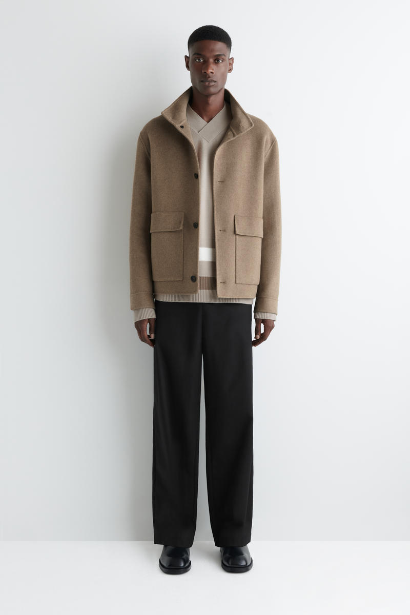 COS ストライプボイルドメリノウールセーター