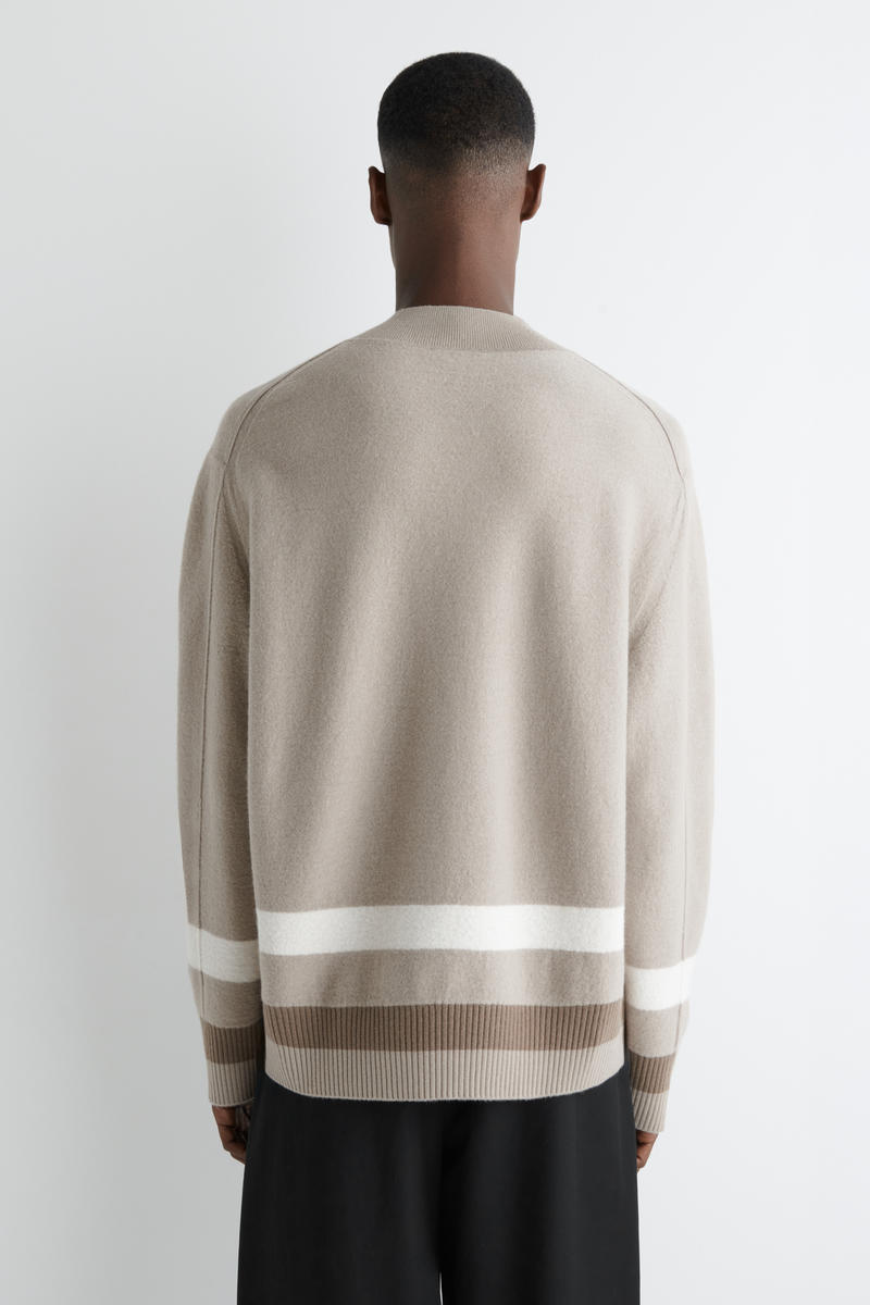 COS ストライプボイルドメリノウールセーター