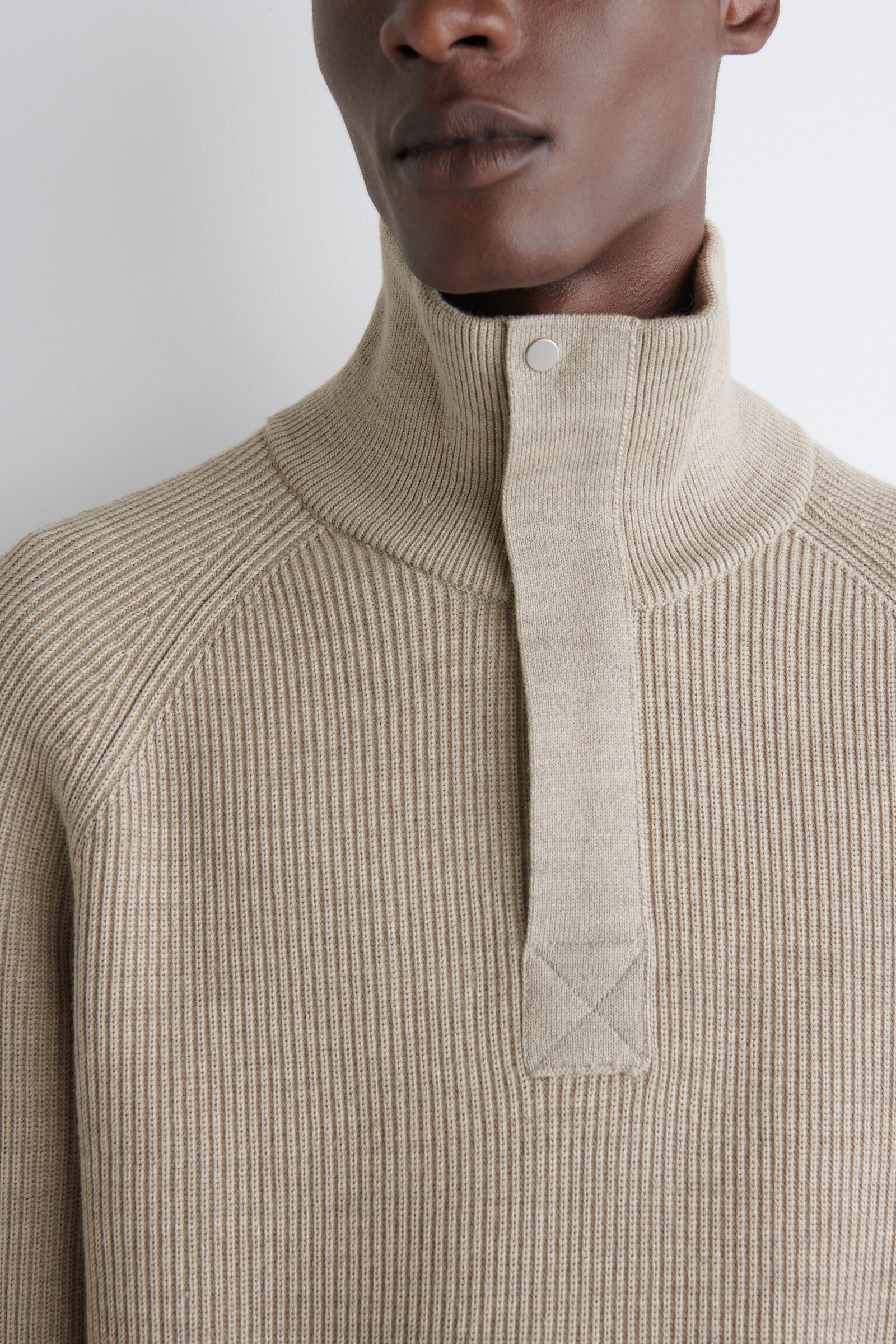 RIBBED WOOL HALF-ZIP JUMPER リブウールハーフジップセーター