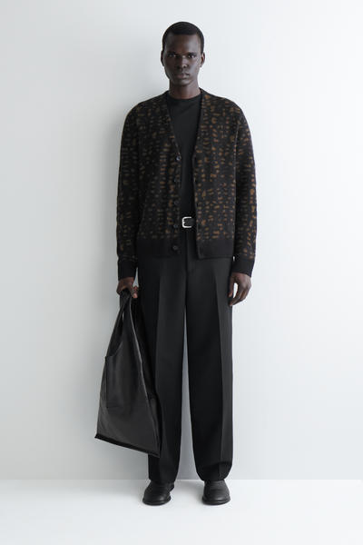 COS ジオメトリックウールアルパカカーディガン