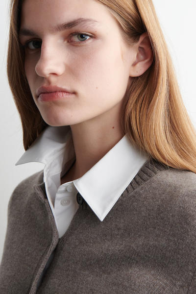 COS メリノウール 半袖カーディガン